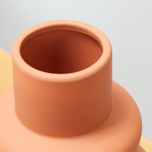 NWT Orgin 21 Orange Ceramic Modern Vase - Picture 3 of 8